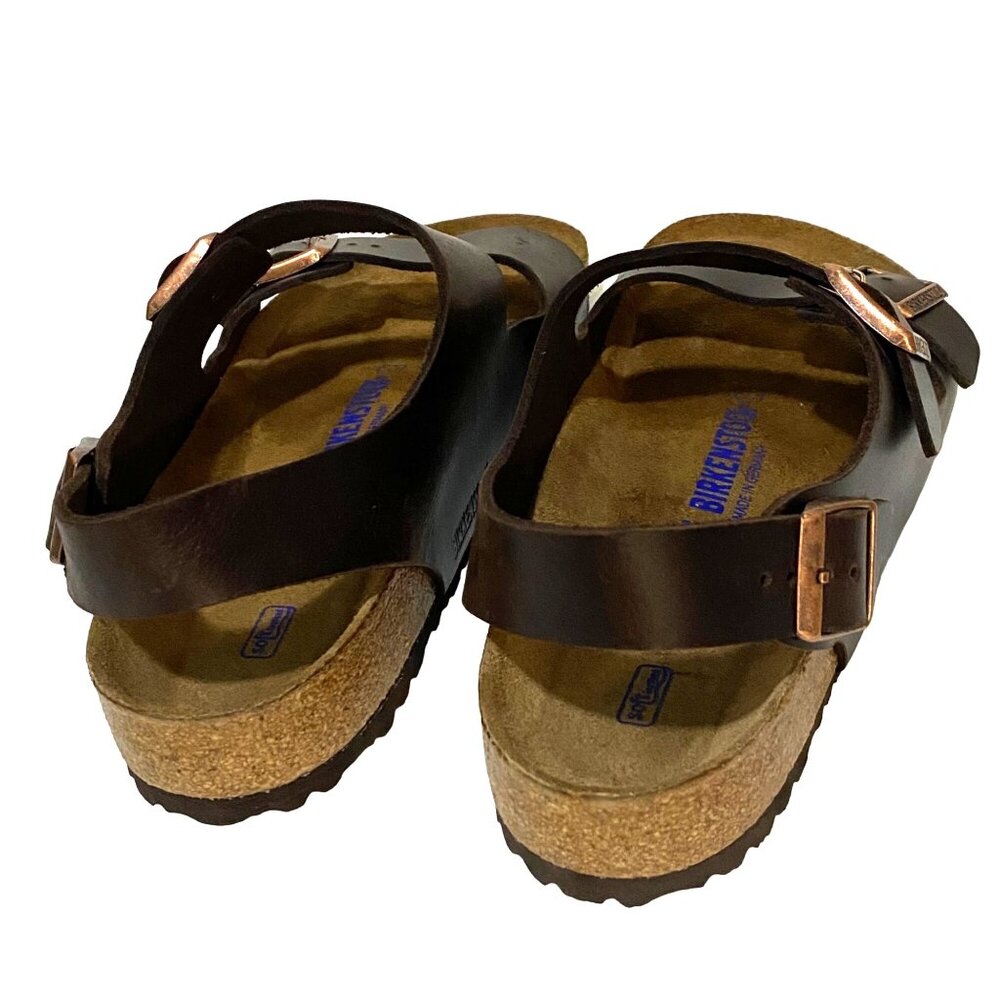 Birkenstock Black Two-Buckle Leather Sandals with Cork Footbed - Picture 4 of 8
